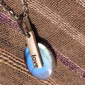 Blue Labradorite 💕 Stainless Steel Necklac